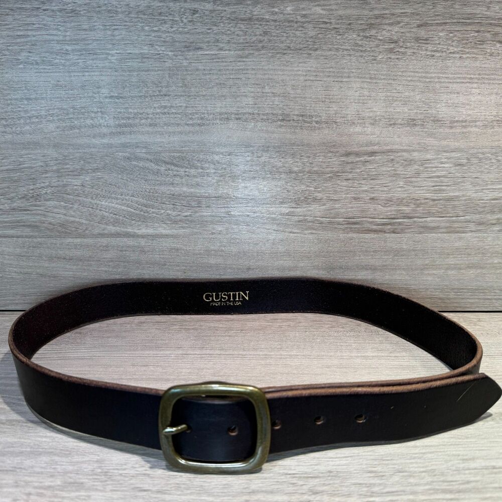 Gustin Horween Latigo Leather Belt Brown Made USA Size 36 - Picture 2 of 3